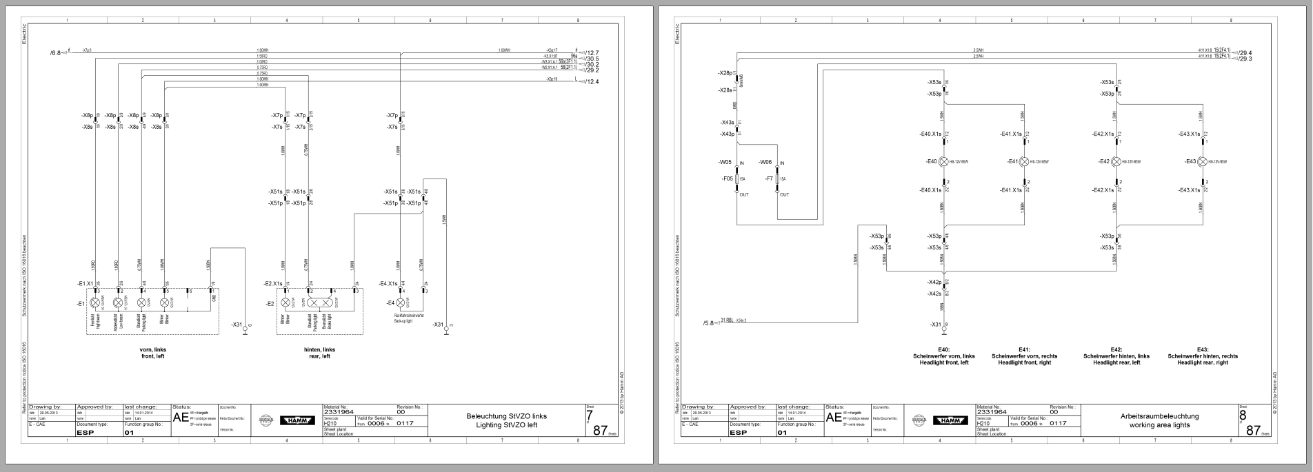 Hamm Roller H210 Series H11ix Hydraulic And Electrical Schematic DE EN (4)