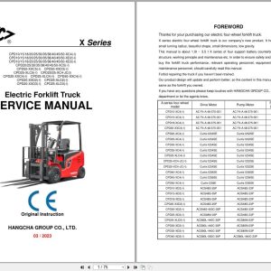 Hangcha 1.0t 5.0t CPD10 XC4 to CPD50 XXC4 Service Manual 2023 EN (1)