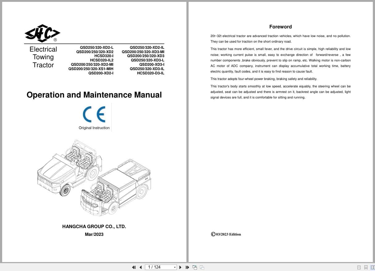 Hangcha 25t 32t QSD250 XD2 L to HCSD320 D3 IL Operation Maintenance Manual 2023 EN (1)