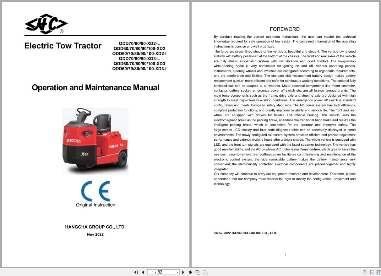 Hangcha 6.0t 10t QDD60 XD2 I to QDD100 XD3 I Operation Maintenance Manual 2022 EN (1)