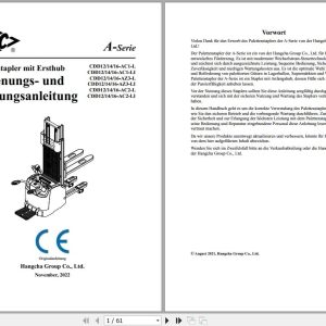 Hangcha A Series 1.2t 1.6t CDD12 ACI L to CDD16 AC2 LI Operation Maintenance Manual 2022 DE (1)
