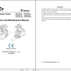 Hangcha A Series 1.2t CJD12 AC1 H to CJD12 AC4 HKI Operation Maintenance Manual 2023 EN (1)