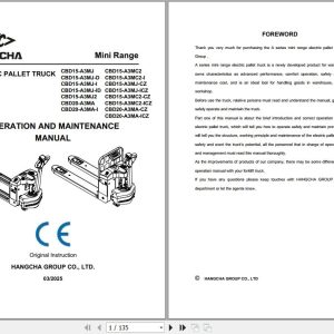 Hangcha A Series 1.5t 2.0t CBD15 A3MJ to CBD20 A3MA ICZ Operation Maintenance Manual 2025 EN (1)