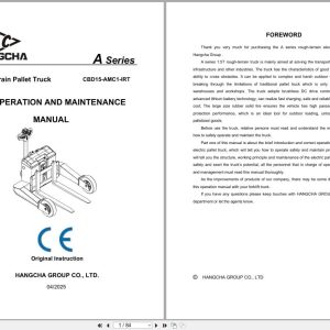 Hangcha A Series 1.5t CBD15 AMC1 IRT Operation Maintenance Manual 2025 EN (1)