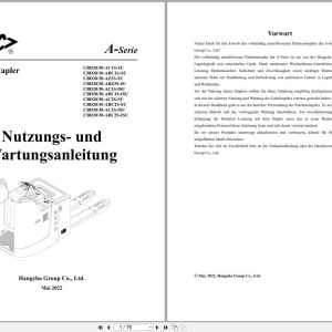 Hangcha A Series 2.0t 3.0t CBD20 AC1S SU to CBD30 ABC2S ISU Operation Maintenance Manual 2022 DE (1)