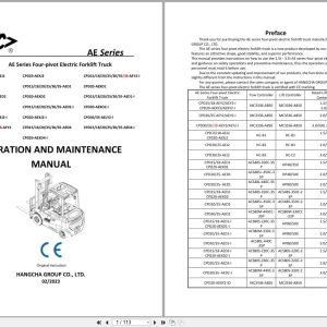 Hangcha AE Series 1.5t 3.8t CPD15 AEJ2 to CPD38 AEY2 Operation Maintenance Manual 2023 EN (1)