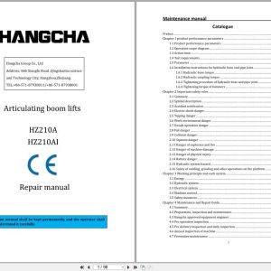 Hangcha Articulating Boom Lifts HZ210A HZ210AI Repair Manual EN (1)