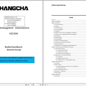 Hangcha Articulating Booms HZ210AI Operating Manual DE (1)