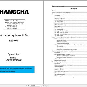 Hangcha Articulating Booms HZ210AI Operation Manual EN (1)