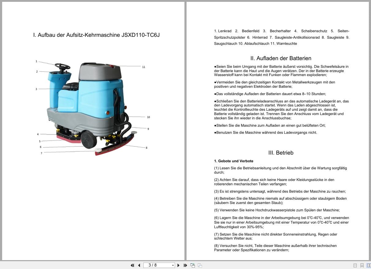 Hangcha Forklift JSXD110 TC6J Operating Instructions DE (2)