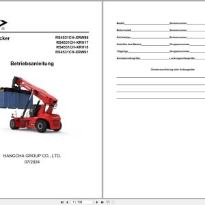 Hangcha Reach Stacker RS4531CH XRW86 to RS4531CH XRW61 Operating Instructions 2024 DE (1)