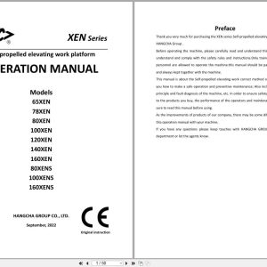 Hangcha Scissor Lifts XEN Series 65XEN to 160XENS Operating Manual 2022 EN (1)