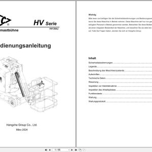 Hangcha Vertical Mast Lift HV Series HV120AJ Operating Instructions 2024 EN (1)
