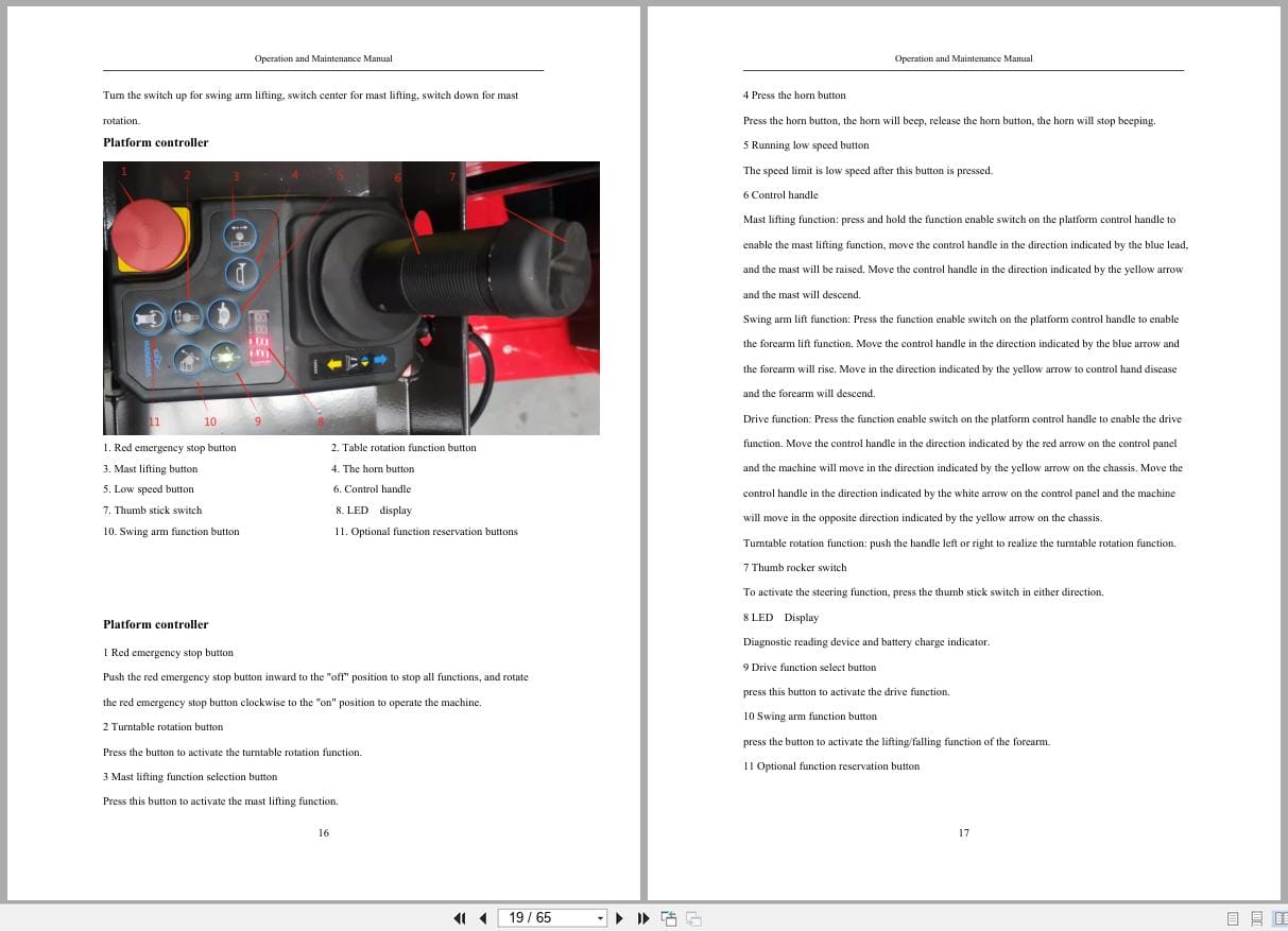 Hangcha Vertical Mast Lift HV110D Operation Maintenance Manual EN (3)