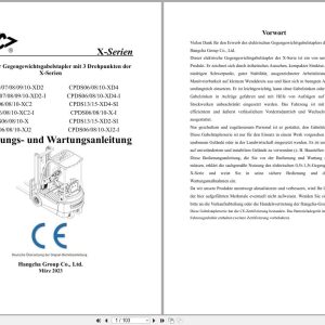 Hangcha X Series 0.5t 1.0t CPDS05 XD2 to CPDS10 XJ2 I Operation Maintenance Manual 2023 DE (1)