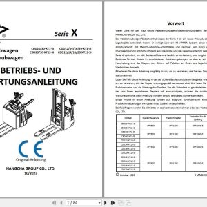 Hangcha X Series 1.2t 3.0t CBD12 XT1S SI to CBD30 XT1S SI Operation Maintenance Manual 2023 DE (1)