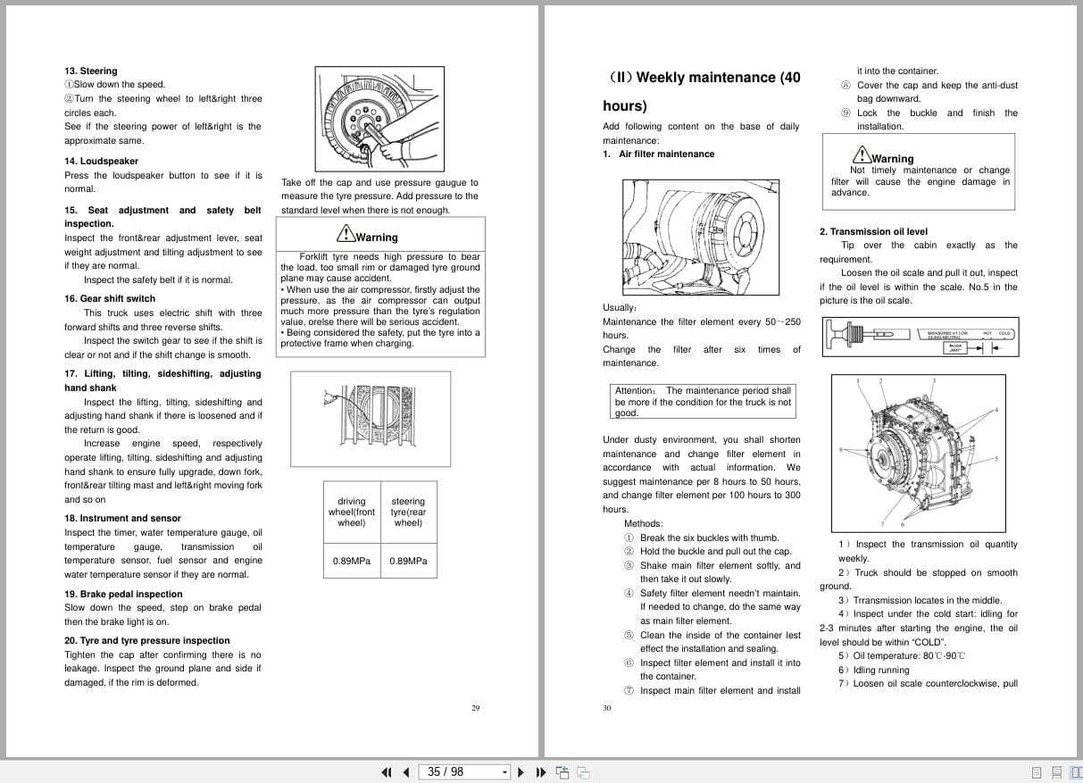 Hangcha X Series 12t 16t CPCD120 XRXH13B to CPCD160 XRXH13B Operation Maintenance Manual 2022 EN (2)