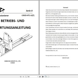 Hangcha X Series 2.5t CJD25 XT1 LI CJD25 XT1 LIT Operation Maintenance Manual 2024 DE (1)