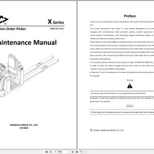 Hangcha X Series 2.5t CJD25 XT1 LI Maintenance Manual 2024 EN (1)
