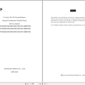 Hangcha X Series 20t 35t CPCD200 XRW83G to CPCD350 XRH19G Service Manual 2024 EN (1)