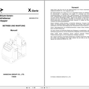 Hangcha X Series 3.0t 5.0t QDD30 XT1S I QDD50 XT1S I Operation Maintenance Manual 2024 DE (1)