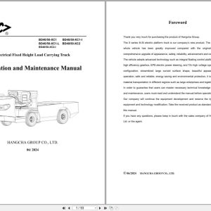 Hangcha X Series 4.0t 5.0t BD40 XC1 to BD50 XC2 I Operation Maintenance Manual 2024 EN (1)