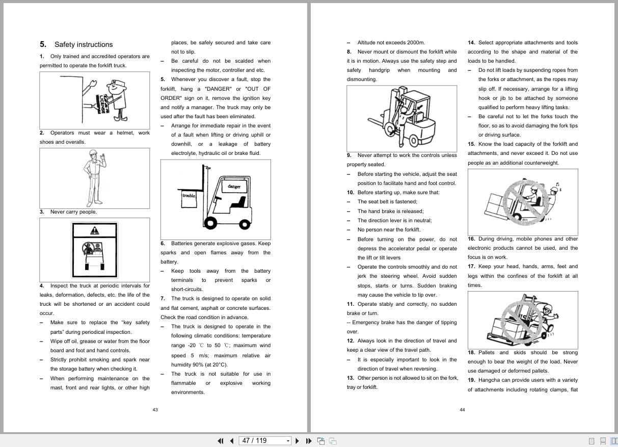 Hangcha X Series 6.0t 10t CPD60 XC4 to CPD100 XD3 Operation Maintenance Manual 2023 EN (2)