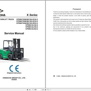 Hangcha X Series 6.0t 10t CPD60 XC4 to CPD100 XD3 Service Manual 2023 EN (1)