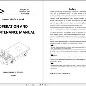 Hangcha X Series 8.0t 16t BD80 XC1 to BD160 XC1 I Operation Maintenance Manual 2024 EN (1)
