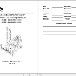 Hangcha X Series 9.0t H90EC 8 XRH19 to H90EC 7 XRH19 Operation Maintenance Manual 2024 DE (1)