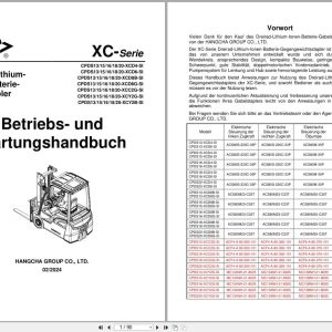 Hangcha XC Series 1.3t 2.0t CPDS13 XCD4 SI to CPDS20 XCY2B SI Operation Maintenance Manual 2024 DE (1)