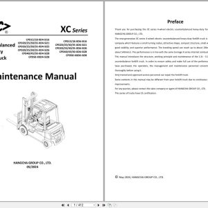 Hangcha XC Series 1.5t 5.0t CPD15 SI16 to CPD50 XXD6 SI28 Maintenance Manual 2024 EN (1)
