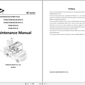 Hangcha XC Series 6.0t 10t CPD60 XCD4 SI to CPD10 XCY2 SI Maintenance Manual 2024 EN (1)