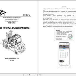 Hangcha XC Series 6.0t 10t CPD60 XCD4 SI to CPD100 XCY2 SI Operation Maintenance Manual 2024 DE (1)