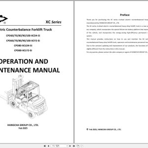 Hangcha XC Series 6.0t 10t CPD60 XCD4 SI to CPD100 XCY2 SI Operation Maintenance Manual 2025 EN (1)