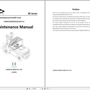 Hangcha XE Series 6.0t 10t CPD60 XEY2 SI to CPD100 XEY2 SI Maintenance Manual 2024 EN (1)