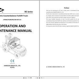 Hangcha XE Series 6.0t 10t CPD60 XEY2 SI to CPD100 XEY2 SI Operation Maintenance Manual 2025 EN (1)