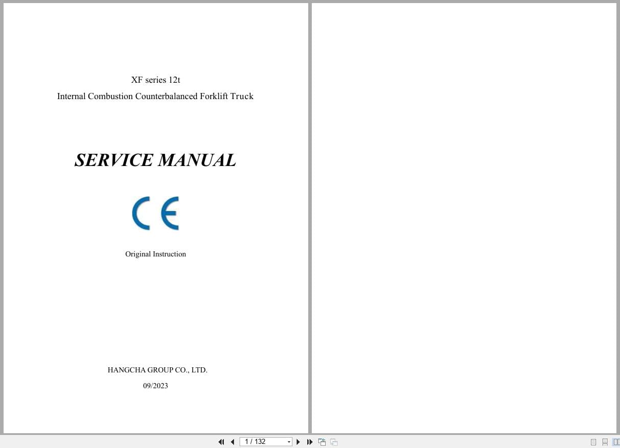 Hangcha XF Series 12t CPCD120 XXW75 CPCD120 XXW96 Service Manual 2023 EN (1)