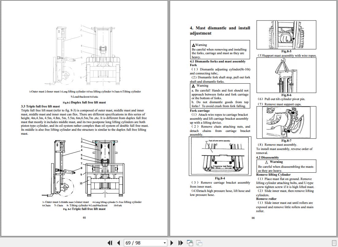 Hangcha XF Series 5.0t 10t CPCD50 XW95G to CPCD100 XH15B Service Manual 2023 EN (2)