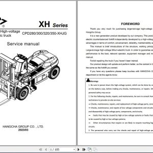Hangcha XH Series 28t 35t CPD280 XHJG to CPD350 XHJG Service Manual 2023 EN (1)