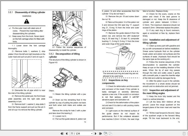 Hangcha XH Series 6.0t X10t CPD60 XHY2G W to CPD100 XHY2G W Service Manual 2023 EN (2)
