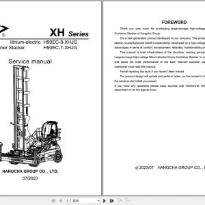 Hangcha XH Series 9.0t H90EC 8 XHJG H90EC 7 XHJG Service Manual 2023 EN (1)