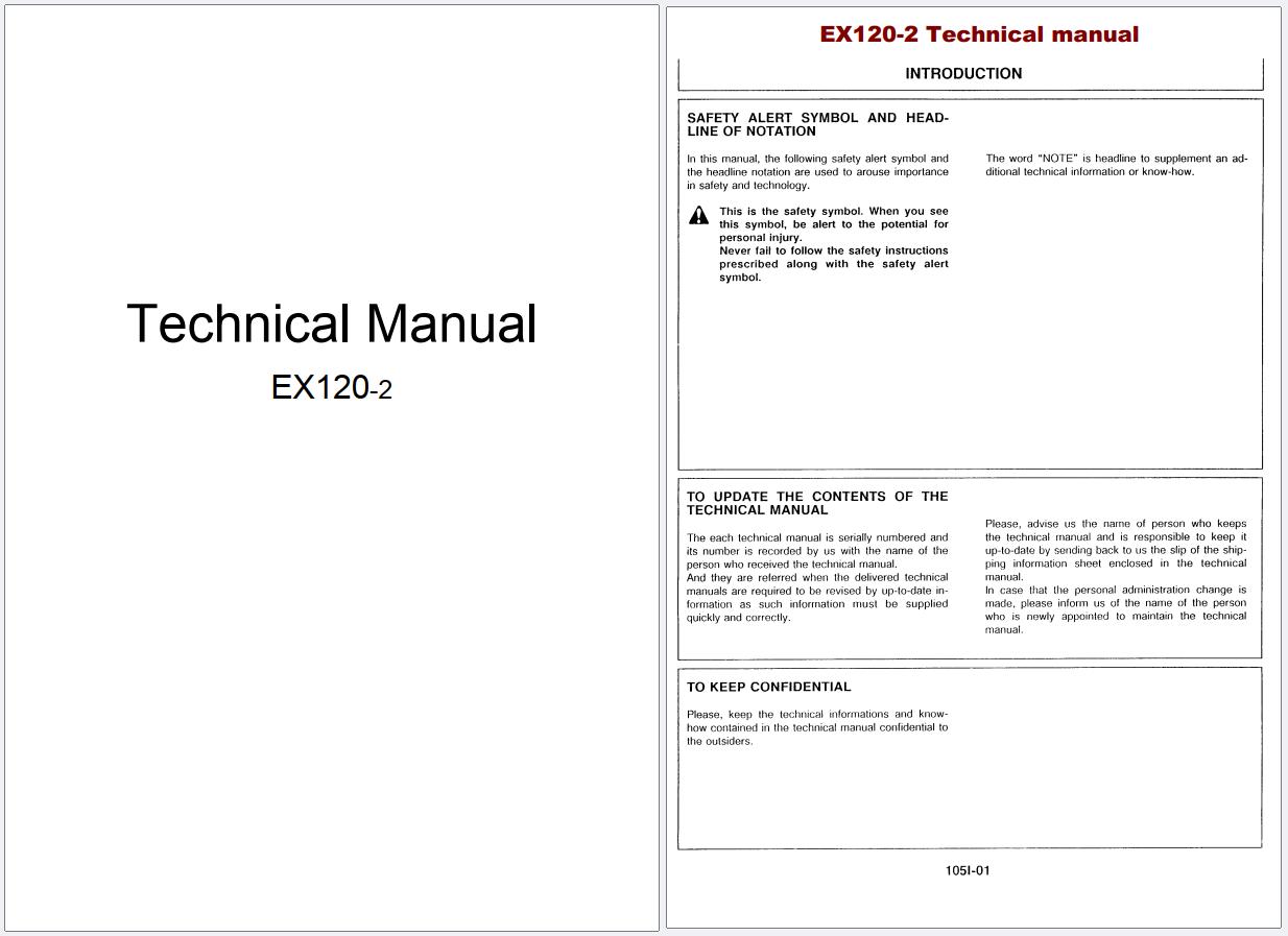 Hitachi Excavator EX120 2 Technical Workshop Manual KM 105E 03 (1)