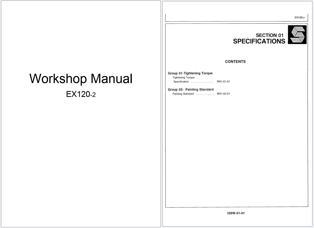 Hitachi Excavator EX120 2 Technical Workshop Manual KM 105E 03 (2)