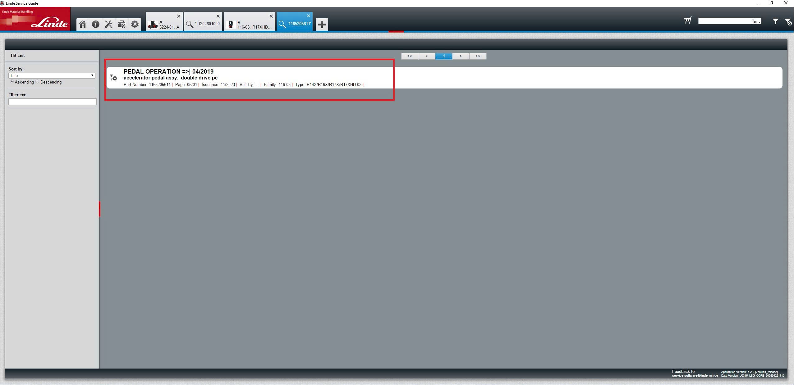 How To Fix Linde LSG Search With Parts Number 5