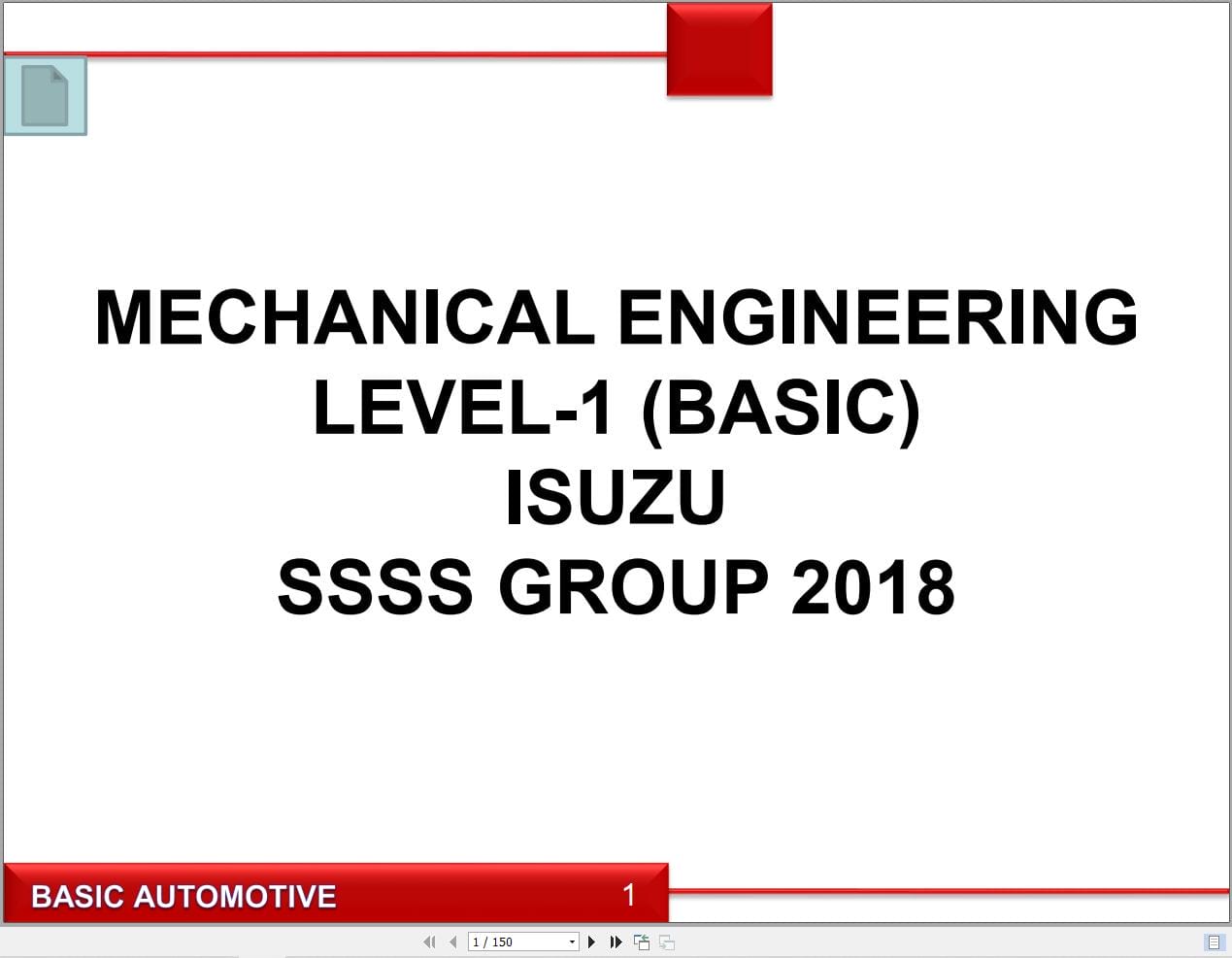 Isuzu Truck Mechanical Engineering Level 1 Basic Manual (1)
