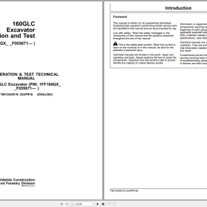 John Deere 160GLC Excavator Operation Test Manual TM13345X19 2018 (1)
