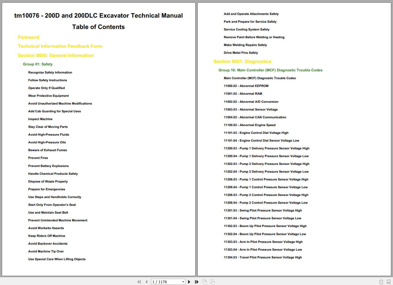 John Deere 200D 200DLC Excavator Technical Manual TM10076 (1)