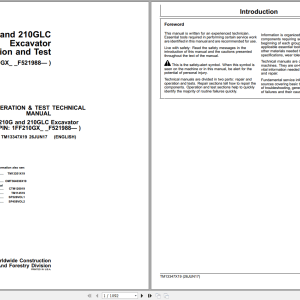 John Deere 210G 210GLC Excavator Operation Test Manual TM13347X19 (1)