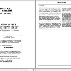John Deere 210G 210GLC Excavator Operators Manual OMT364030X19 (1)